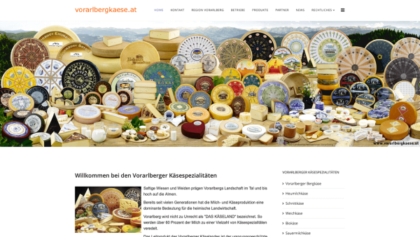 Vorarlberg Käse Website